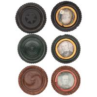 [EARLY PHOTOGRAPHY - UNION CASES]. A group of 3 "oreo" cases in assorted colors containing daguerreotypes, including: