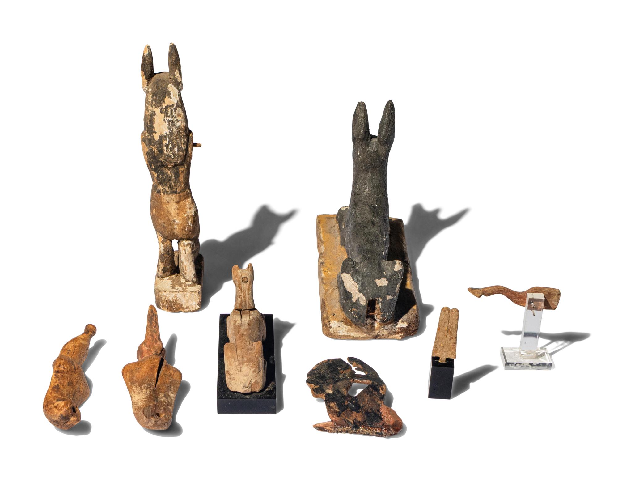 Eight Egyptian Wood Items
