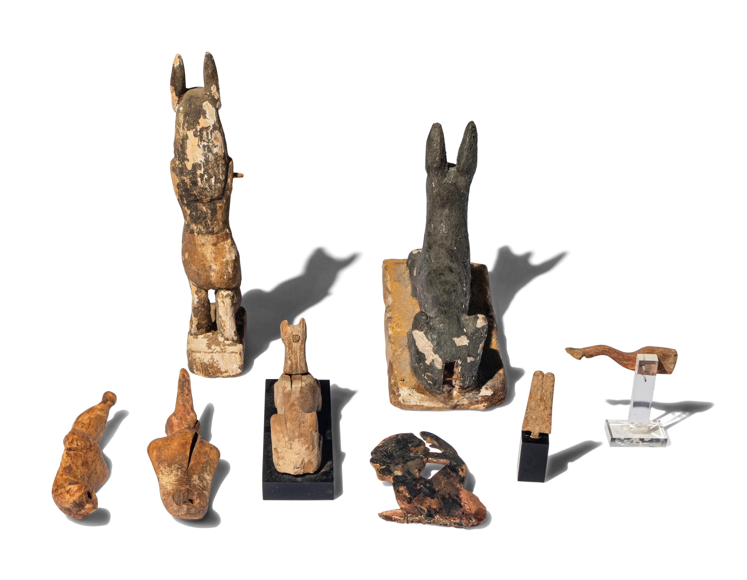 Eight Egyptian Wood Items