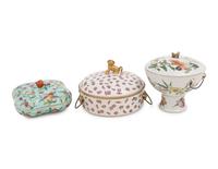 Three Chinese Famille Rose Porcelain Covered Bowls