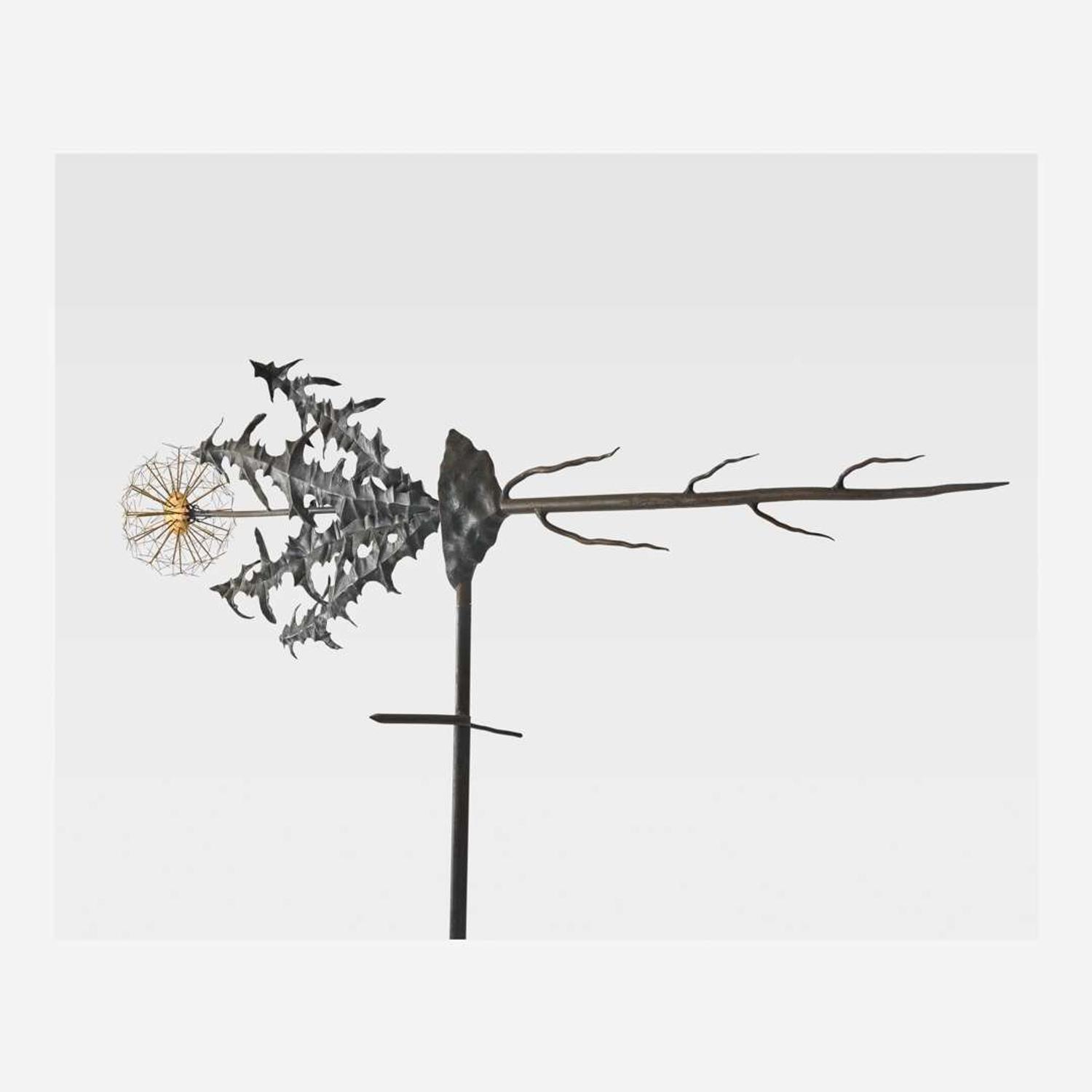 Garry Griffin (American, b. 1945) Gilt and Wrought Iron Dandelion Weathervane, USA, 1989