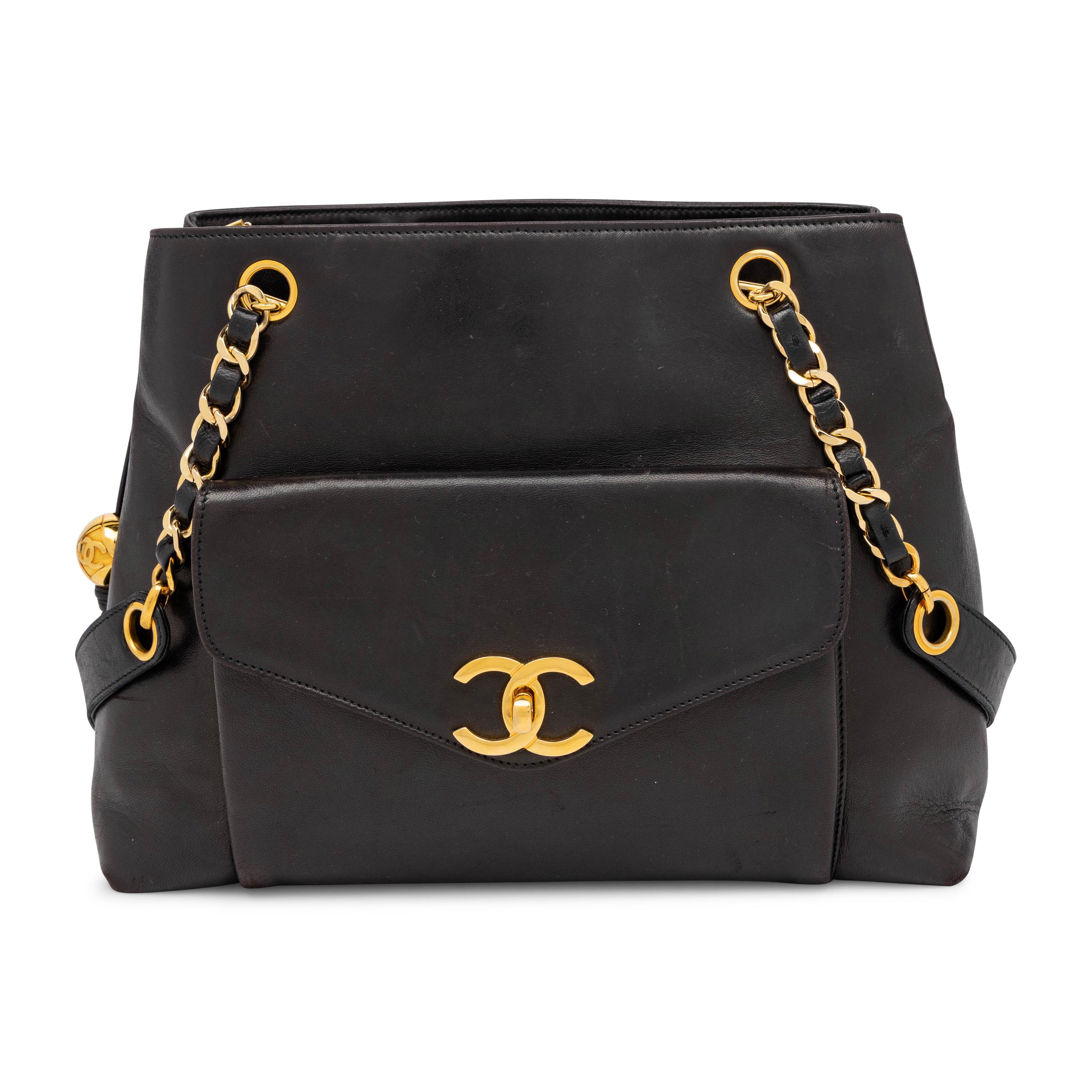 Chanel, Front Pocket Bag in Black Leather