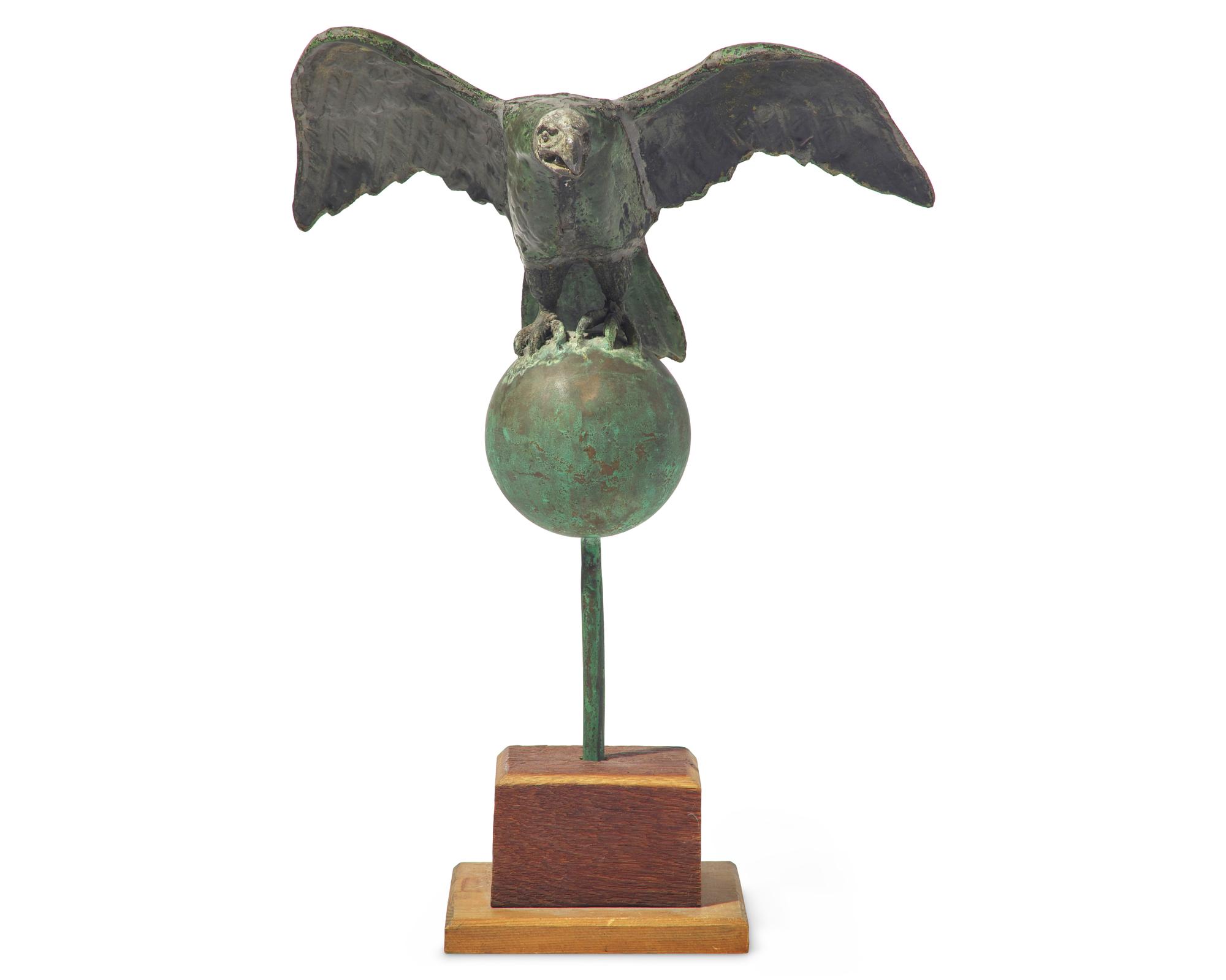 A Patinated Copper and Zinc Eagle Weathervane