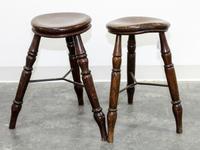 A Near Pair of American Stools Height 19 3/4 inches. — 19TH CENTURY