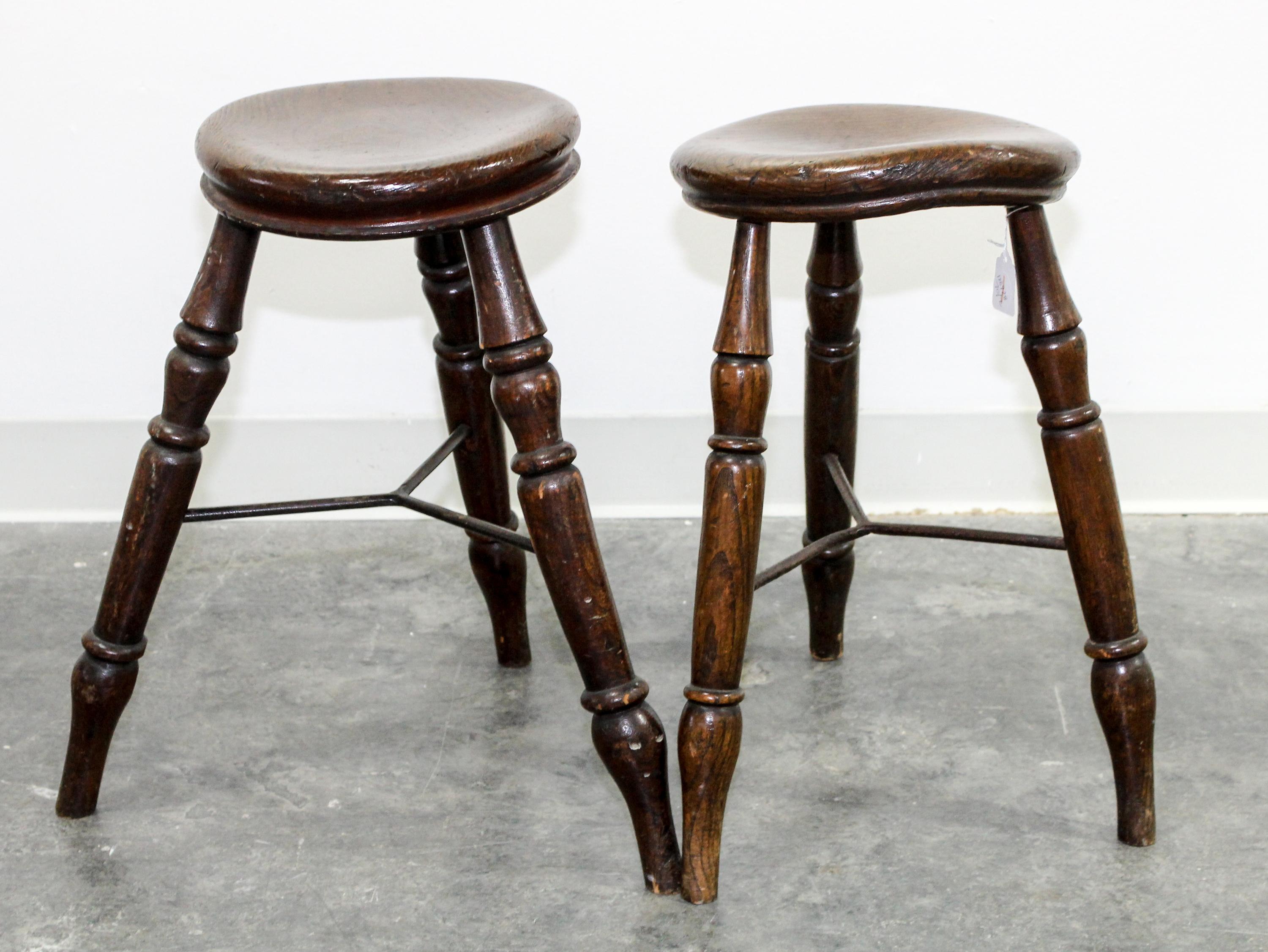 A Near Pair of American Stools Height 19 3/4 inches. — 19TH CENTURY