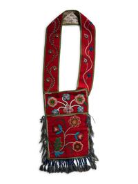 Cree Beaded Wool Bandolier Bag, Diminutive
