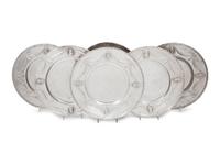 A Set of Six German Silver Plates