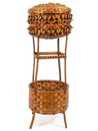Northeastern Split Ash Basket Side Table