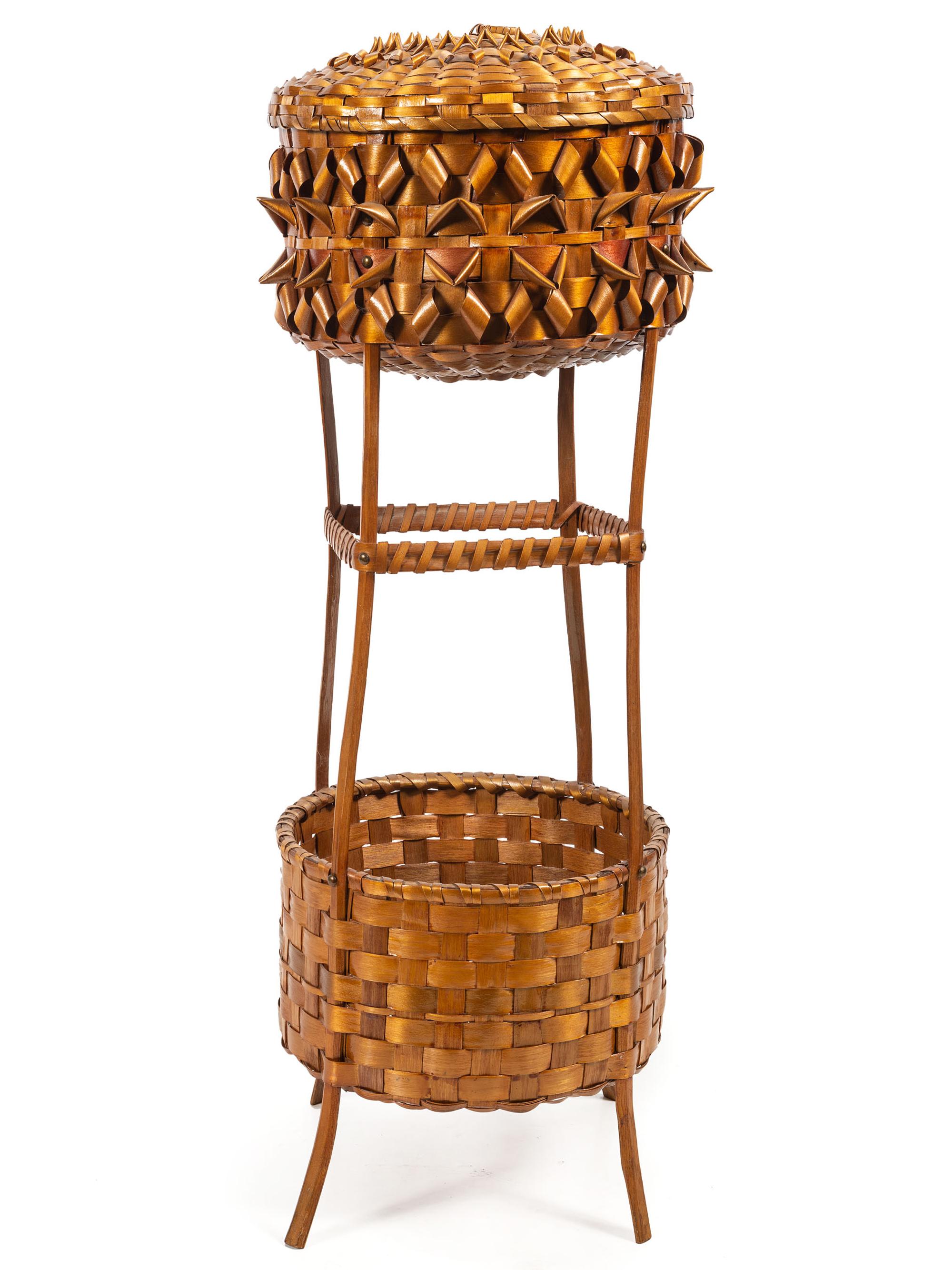 Northeastern Split Ash Basket Side Table