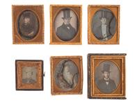 [EARLY PHOTOGRAPHY]. A group of 16 daguerreotype portraits of subjects wearing assorted hats, including examples by ANSON, QUINBY, RIDER, STOKES, and JAMES & Co.