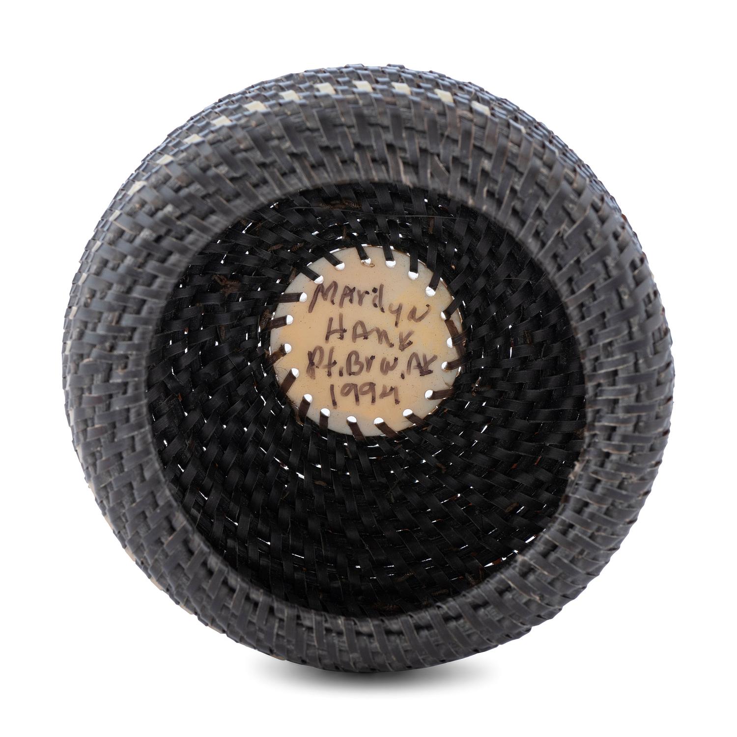 Baleen Basket, with Carved Salmon Finial