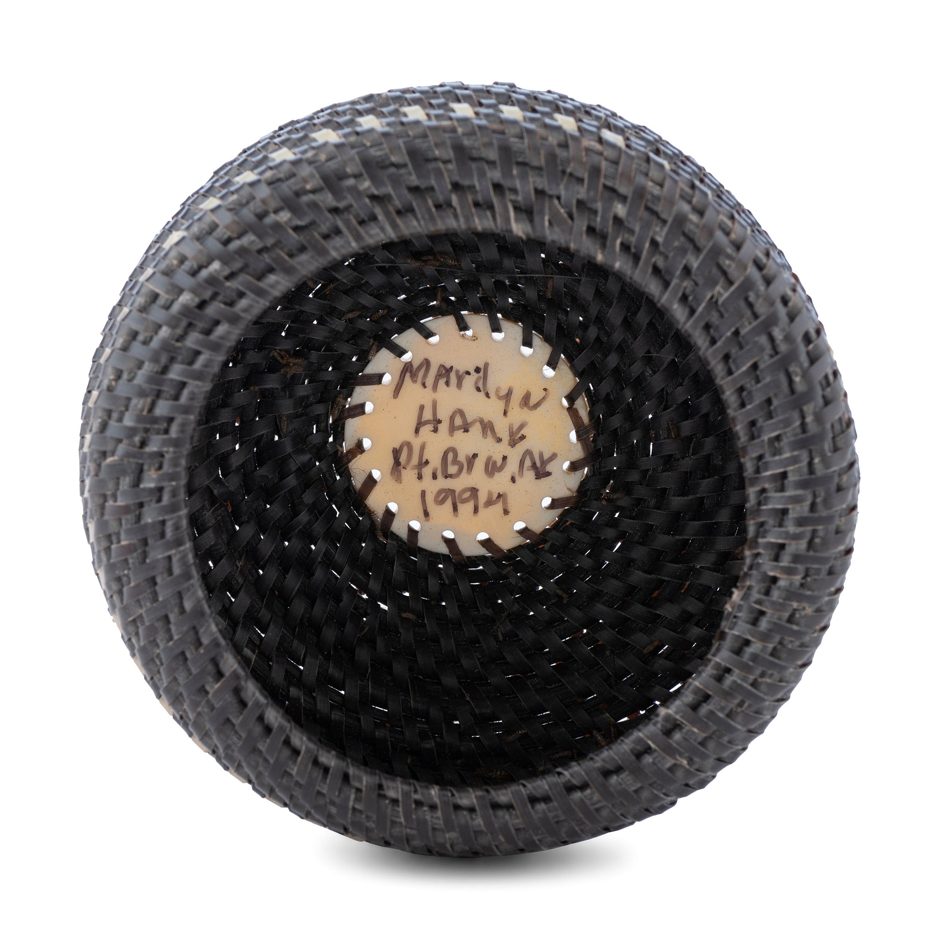 Baleen Basket, with Carved Salmon Finial