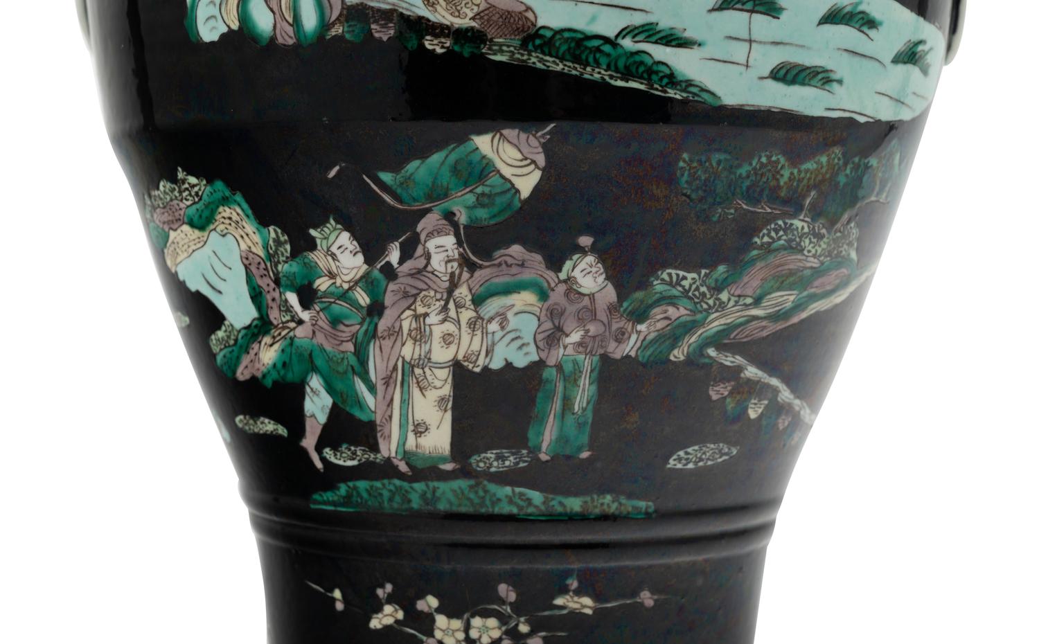 A Chinese Famille Noire Porcelain Vase
