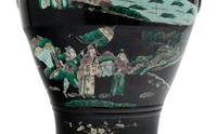 A Chinese Famille Noire Porcelain Vase