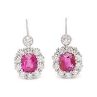 PINK SAPPHIRE AND DIAMOND EARRINGS