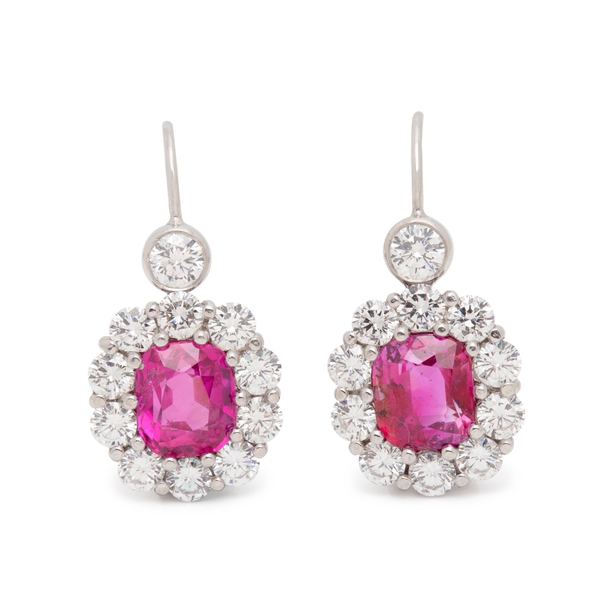 PINK SAPPHIRE AND DIAMOND EARRINGS