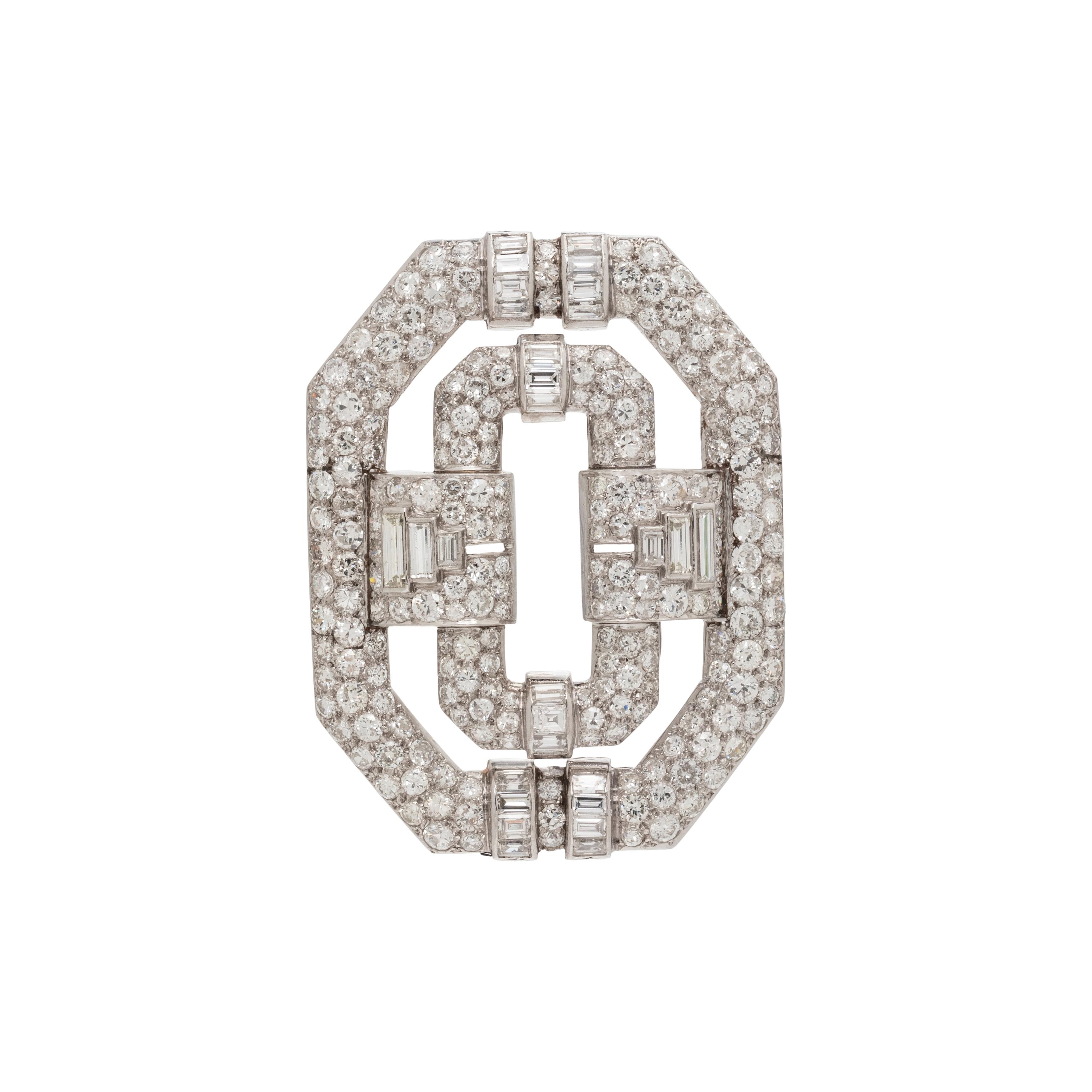 DIAMOND AND PLATINUM BROOCH
