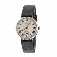 Rolex, Sterling Silver WWII-Era 'Trench' Watch, with Hinged Officer's Case Back