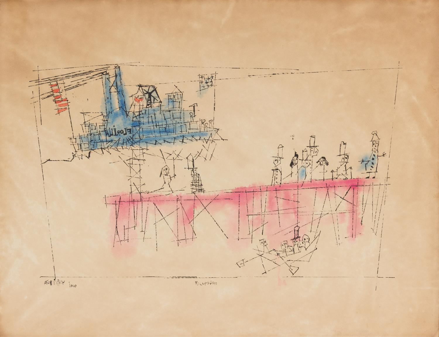 After Lyonel Feininger, (American/German, 1871-1956), copy after Excursion