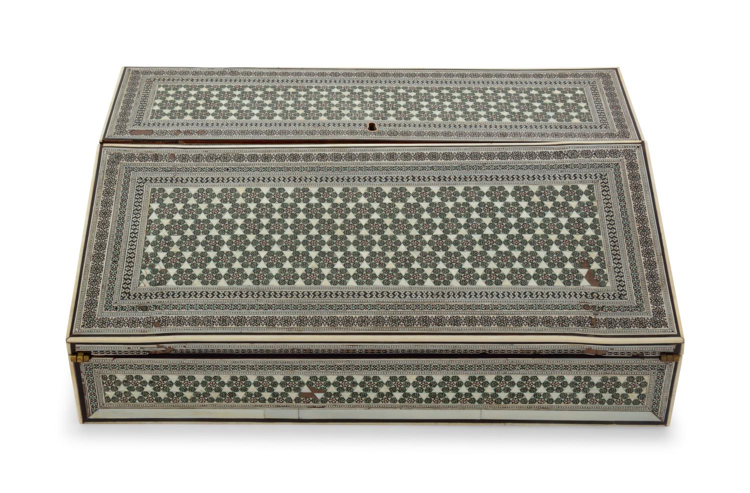 An Anglo-Indian Vizagapatam Sadeli Micromosaic Lap Desk