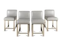 A Set of Four Contemporary Leather-Upholstered Chairs