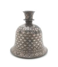 A Deccan Silver Inlaid Bidriware Huqqa Base, POSSIBLY EARLY 18TH CENTURY, Height 6 3/4 inches. — POSSIBLY EARLY 18TH CENTURY,