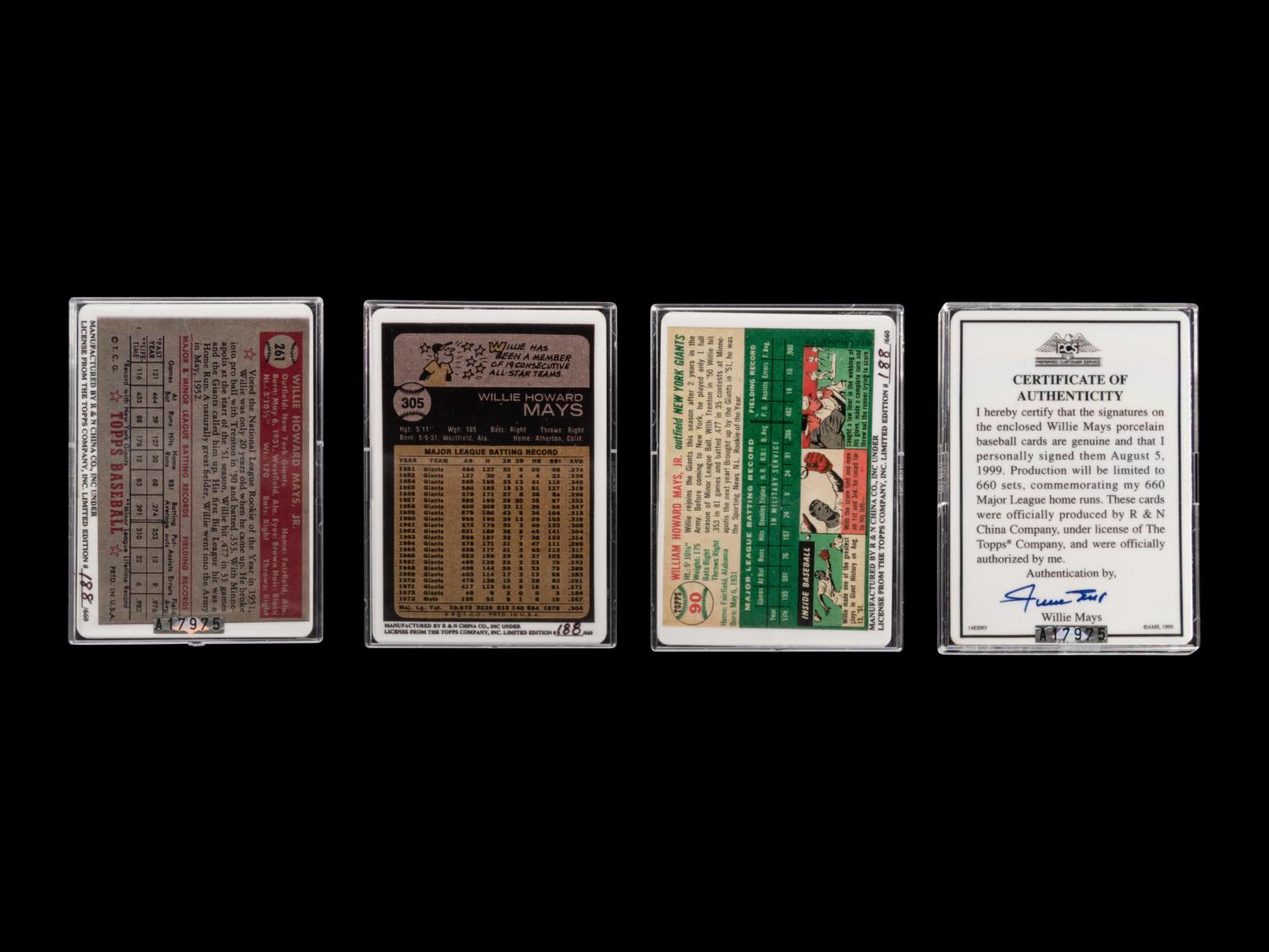 A Willie Mays Signature Series Set of Signed Autograph Baseball Cards,