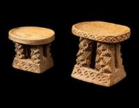 Two African Wood Stools
