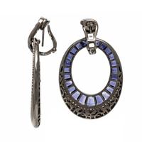 Daniella Kronfle, 'Midnight Sun', Iolite, Diamond, and Blackened Gold Earrings
