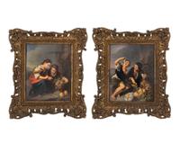 A Pair of KPM Porcelain Plaques: The Little Fruit Seller and Boys Eating Grapes and Mellon — AFTER ESTEBAN MURILLO (SPANISH, 1617-1682), CIRCA 1900