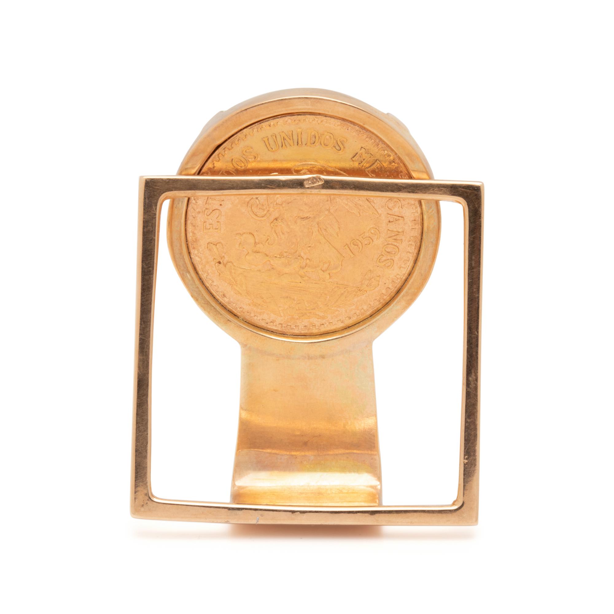 YELLOW GOLD AND COIN MONEY CLIP