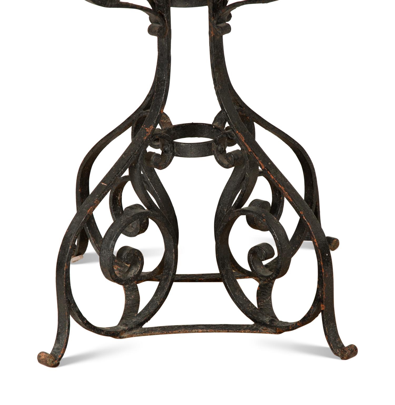 A French Marble and Iron Center Table