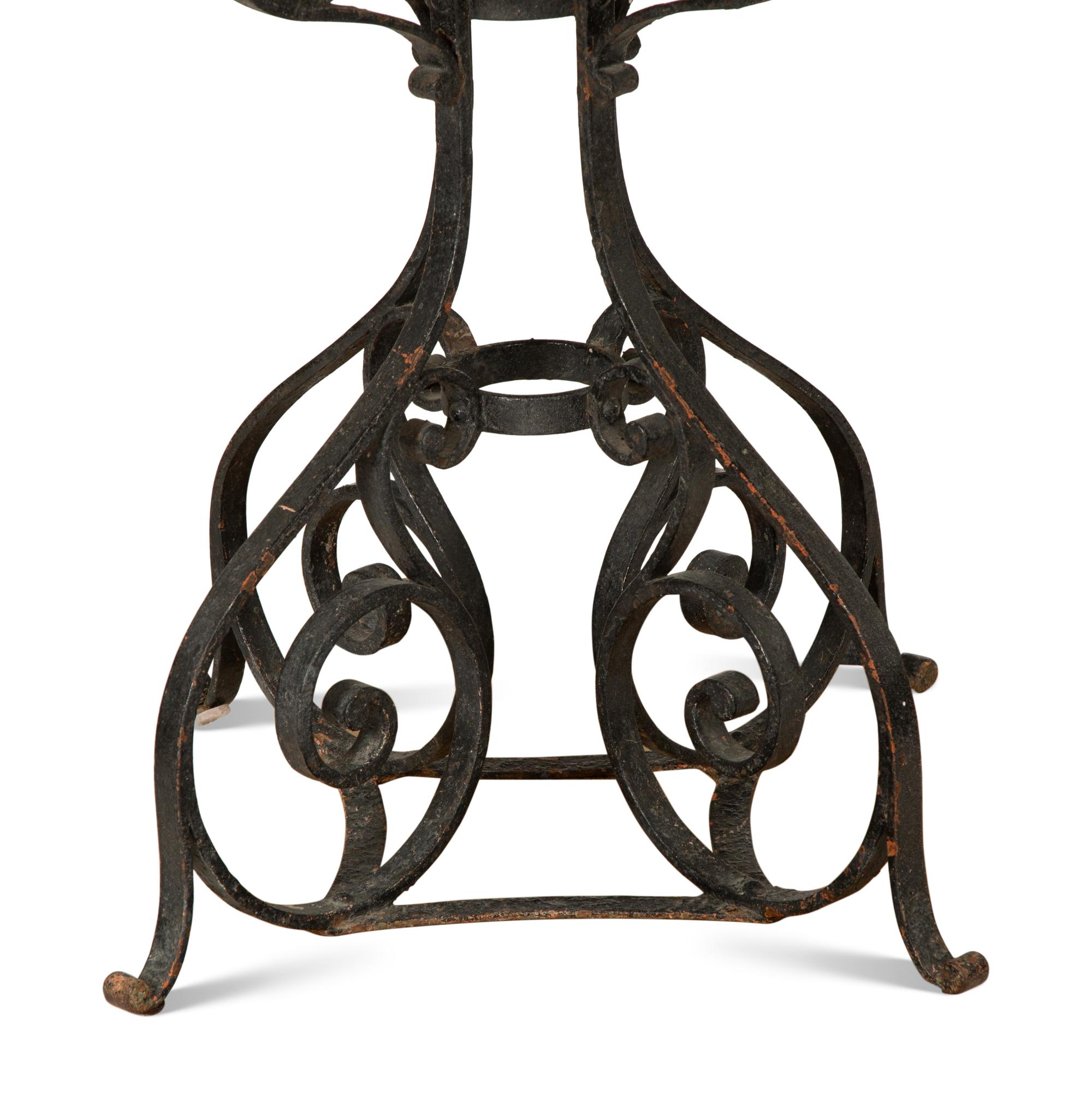 A French Marble and Iron Center Table