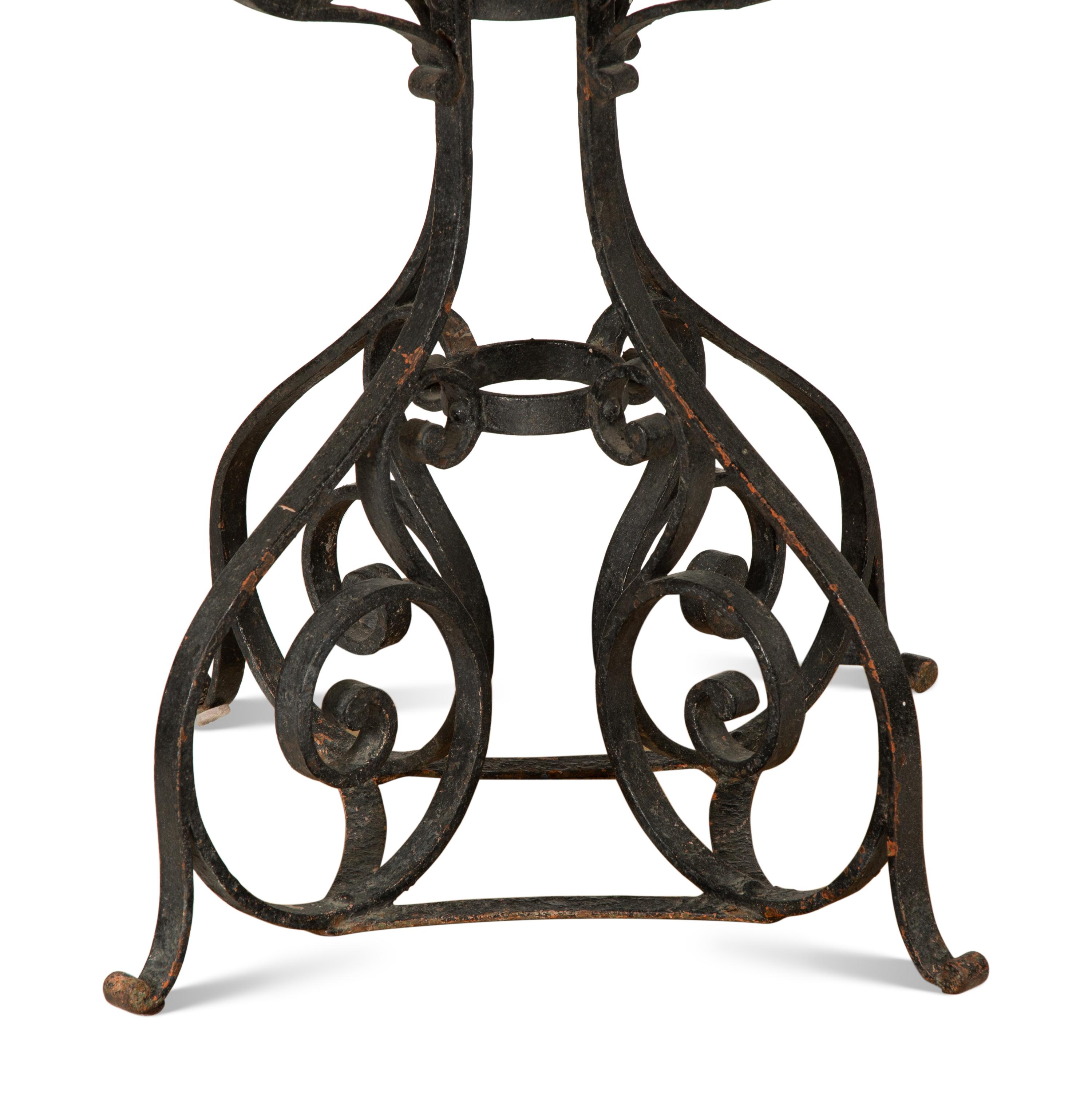 A French Marble and Iron Center Table