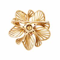 Tiffany & Co., Ruby, Diamond, and Yellow Gold Flower Brooch