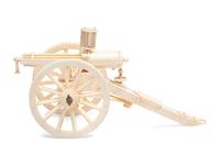 A Carved Walrus Ivory and Bone Gatling Gun Model