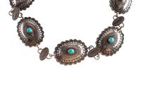 Navajo Silver and Turquoise Link Concha Belt