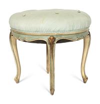 A Louis XV Style Cream Painted and Parcel Gilt Tabouret