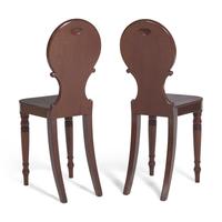 A Pair of Regency Mahogany Hall Chairs