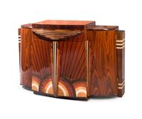 An Art Deco Style Various Woods Inlaid Side Cabinet