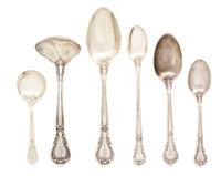 An American Sterling Flatware Service, Gorham Mfg, Providence, RI, in the Chantilly pattern, comprising: 14 teaspoons 10 luncheon forks