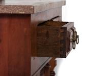 An Eastlake Style Hall Mirror with Marble Top Cabinet Base