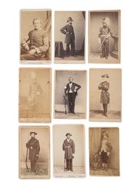 [MILITIA]. A collection of CDVs featuring members of volunteer militias/military organizations incl. National Lancers, Ancient and Honorable Artillery of Boston, & Union Continentals.