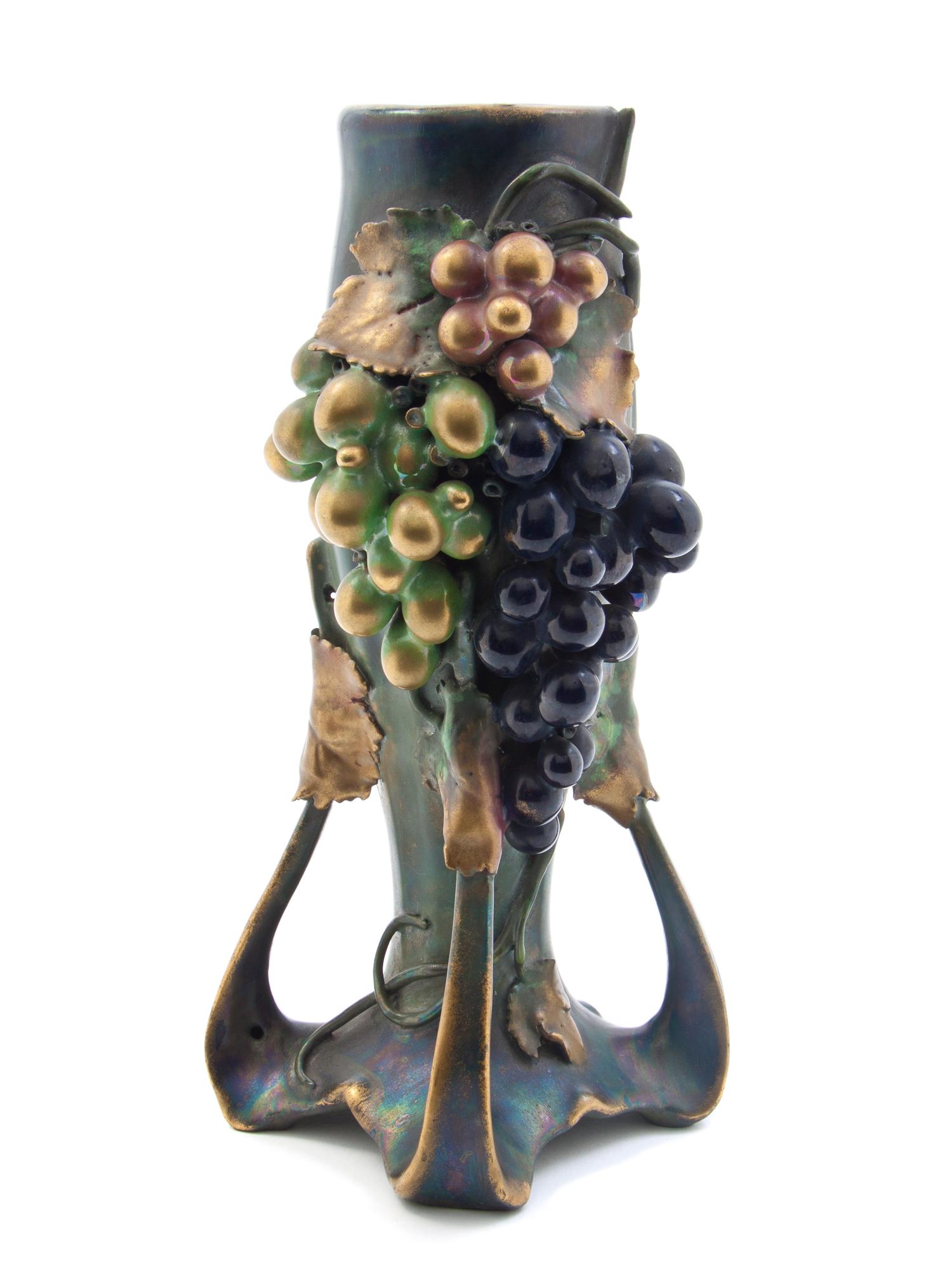 An Austrian Amphora Ceramic Vase, Riessner, Stellmacher & Kessel, Height 11 inches.