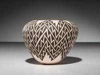 Black-on-White Pottery Jar