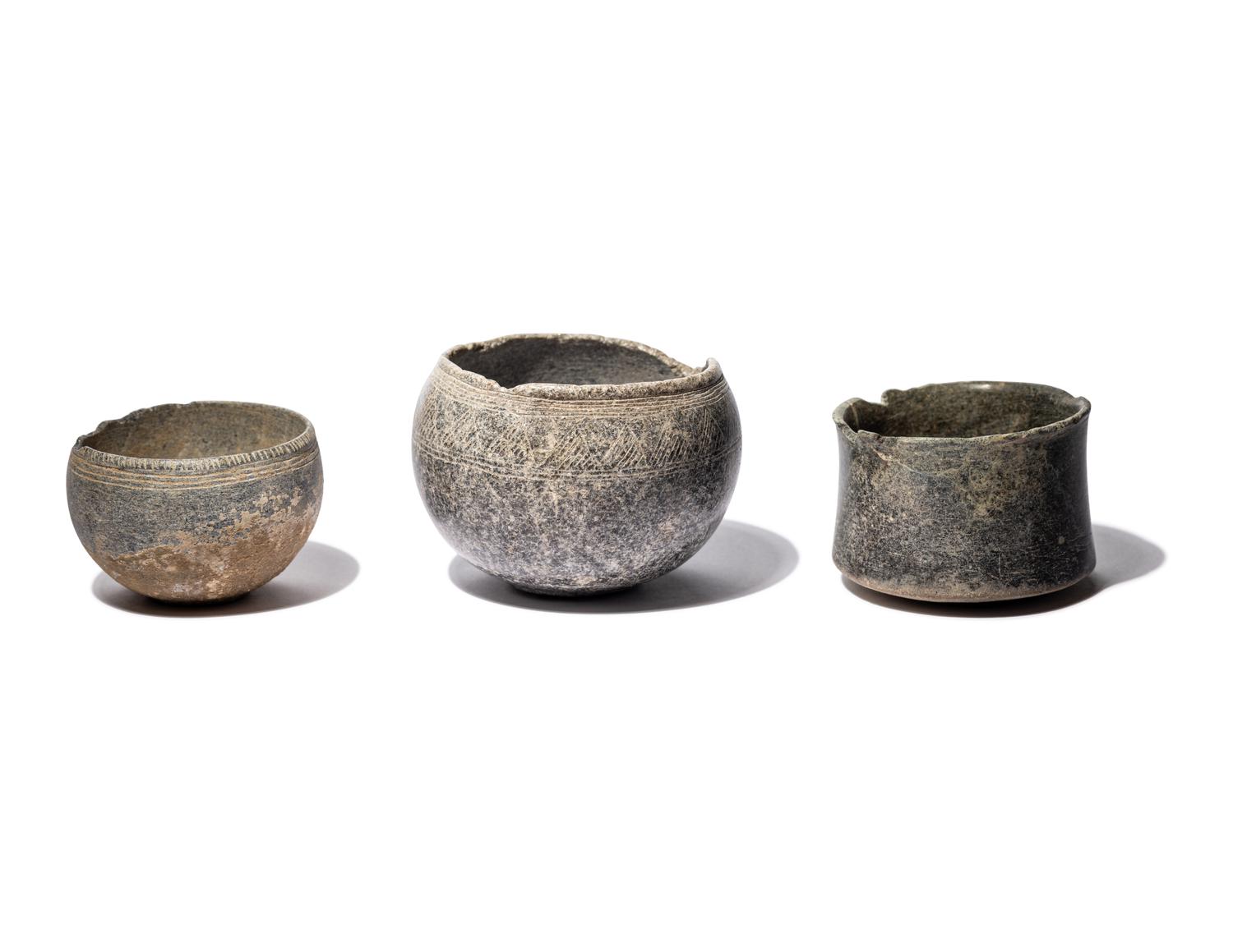 Three Bactrian Stone Vessels