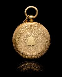 An 18 Karat Yellow Gold Key Wound Open Face Pocket Watch,