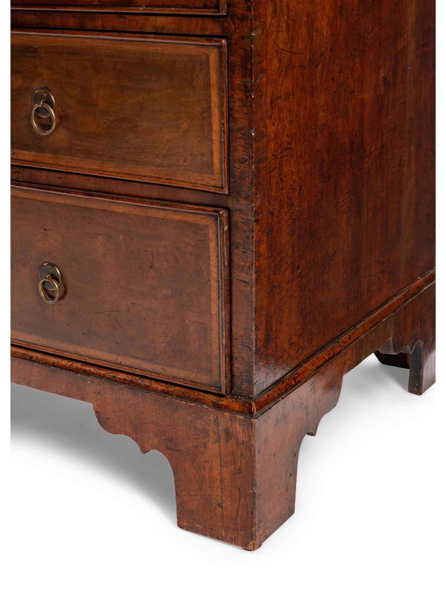 A George II Crossbanded Walnut Secretary Bookcase