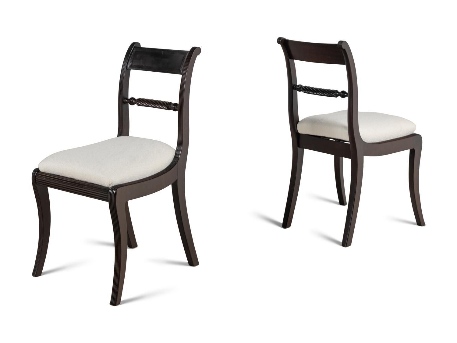 A Set of Four English Mahogany Dining Chairs