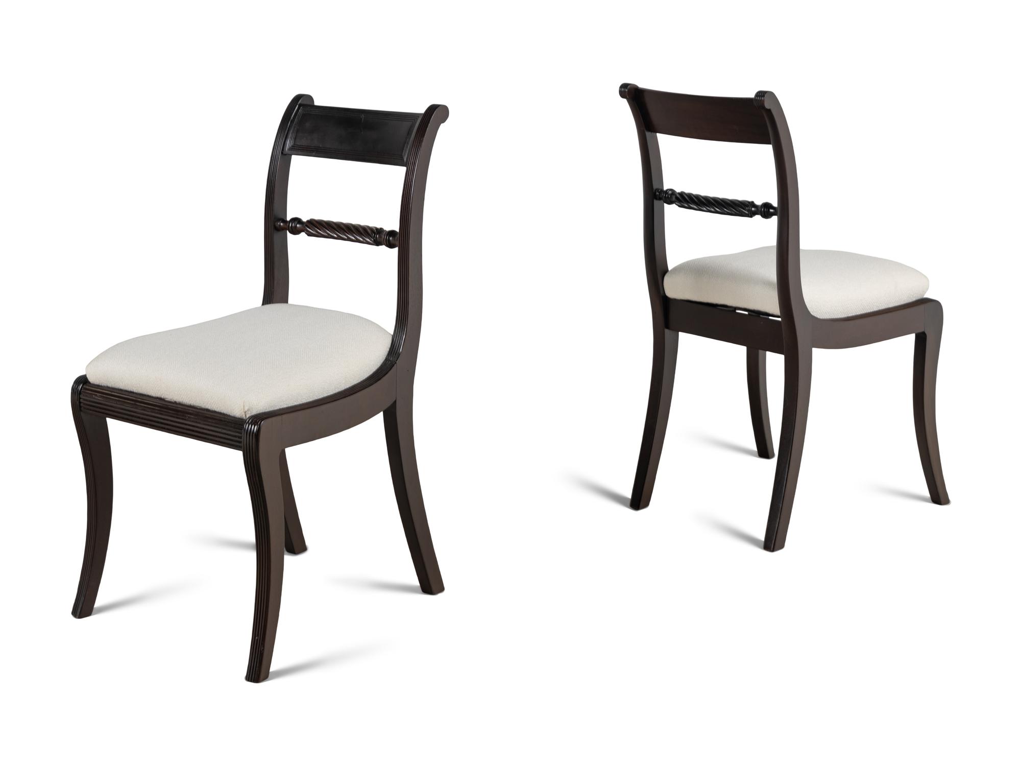A Set of Four English Mahogany Dining Chairs